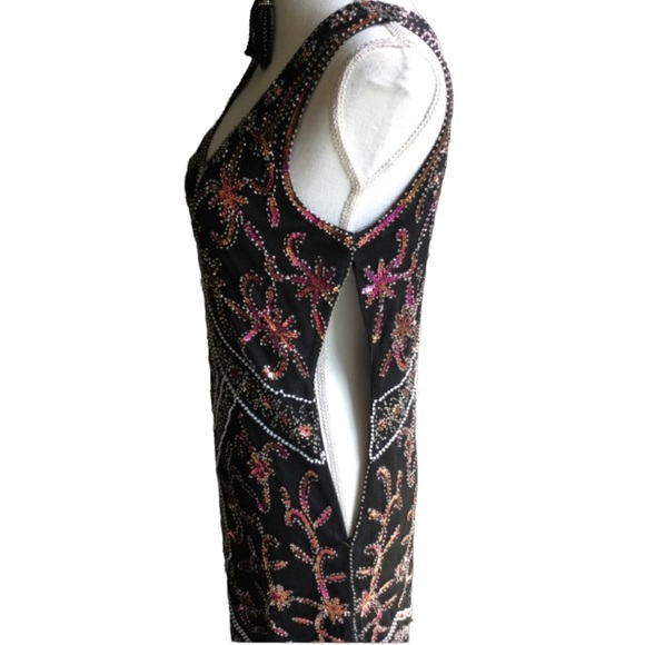 Retro Sequined Maxi Formal Gown B11 - Picture 7 of 12